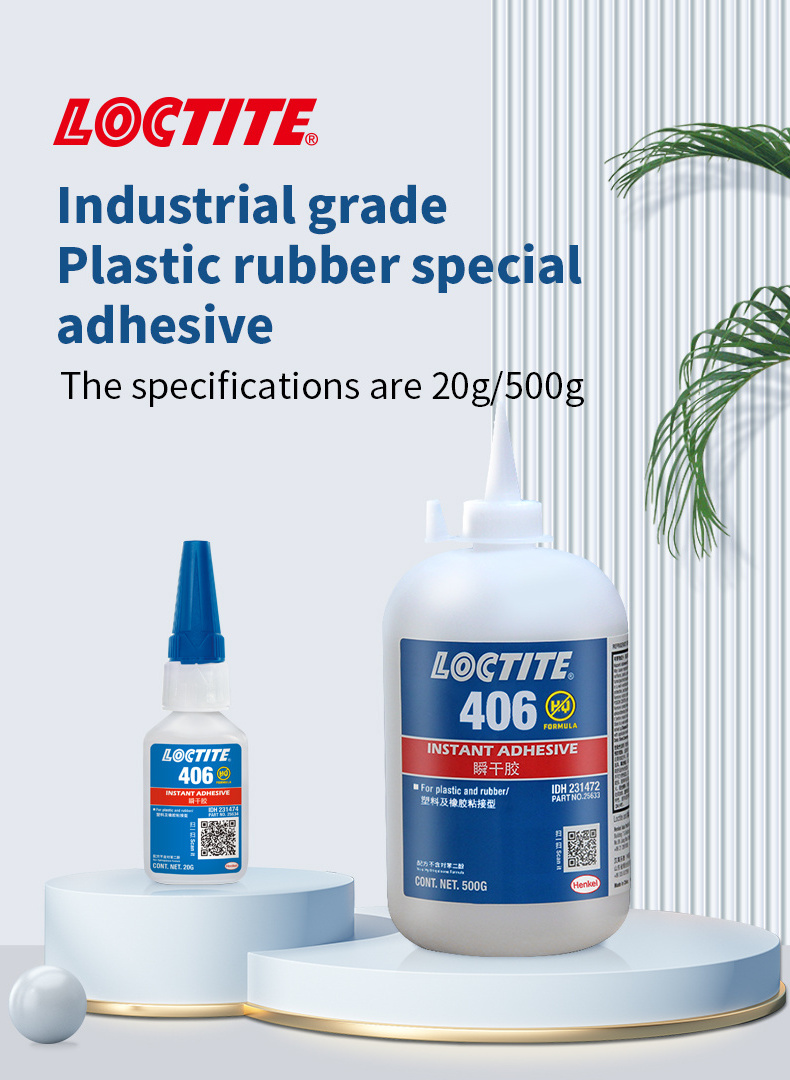 fast fixturing Loctite 406 Super Glue Strong Adhesive bonding of plastics and elastomeric materials