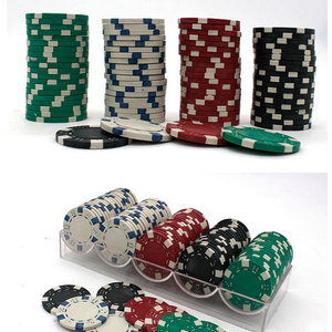 Poker Chip Set for Texas Hold'em Black Jack Gambling Buttons and Dice Style Casino Chips