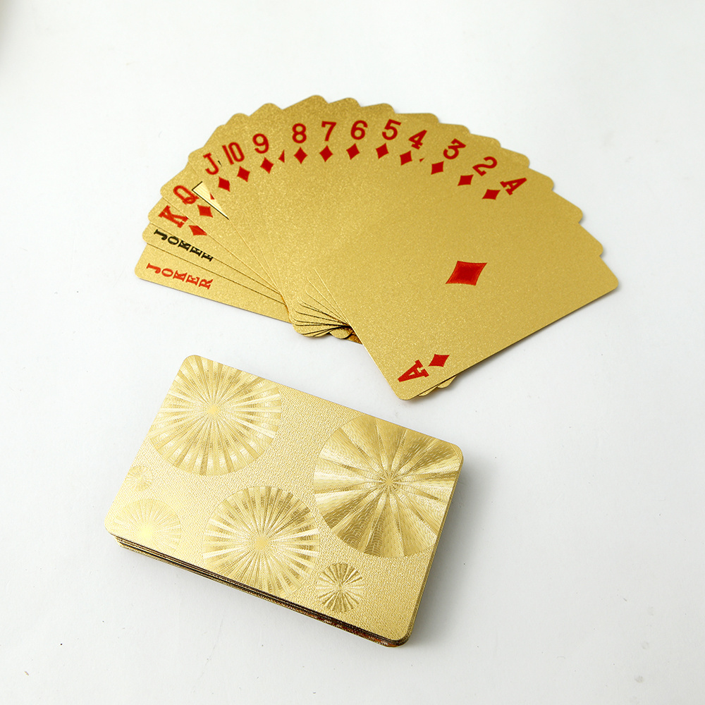 High Quality Spanish Playing Card Embossing Custom Gold Foil Playing Card Game Plastic Poker Size Printing Cards