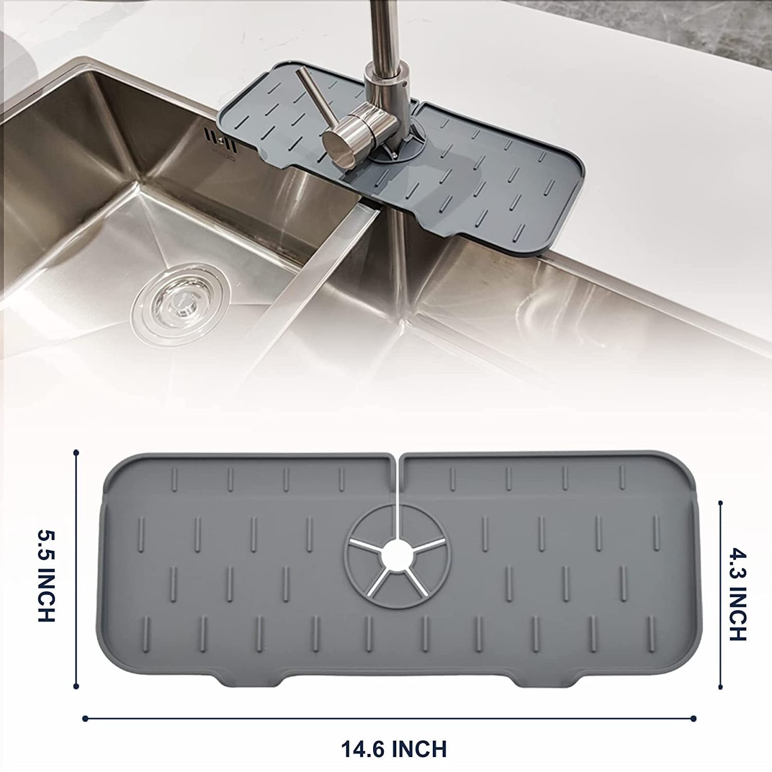 Wholesale Kitchen Sink Pad Liner Faucet Water Catcher Splash Guard Bathroom Drainage Dish Drying Mat Faucet Silicone Faucet Mat