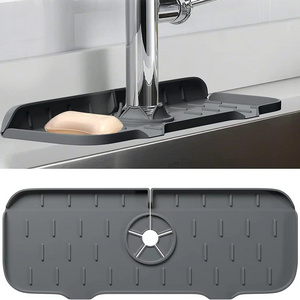 Wholesale Kitchen Sink Pad Liner Faucet Water Catcher Splash Guard Bathroom Drainage Dish Drying Mat Faucet Silicone Faucet Mat