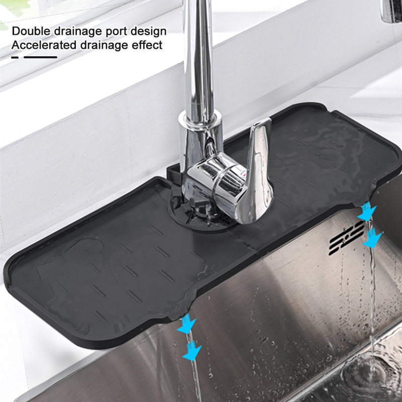 Best Selling Silicone Sink Faucet Mat Sink Splash Guard Drip Catcher for Kitchen Faucet