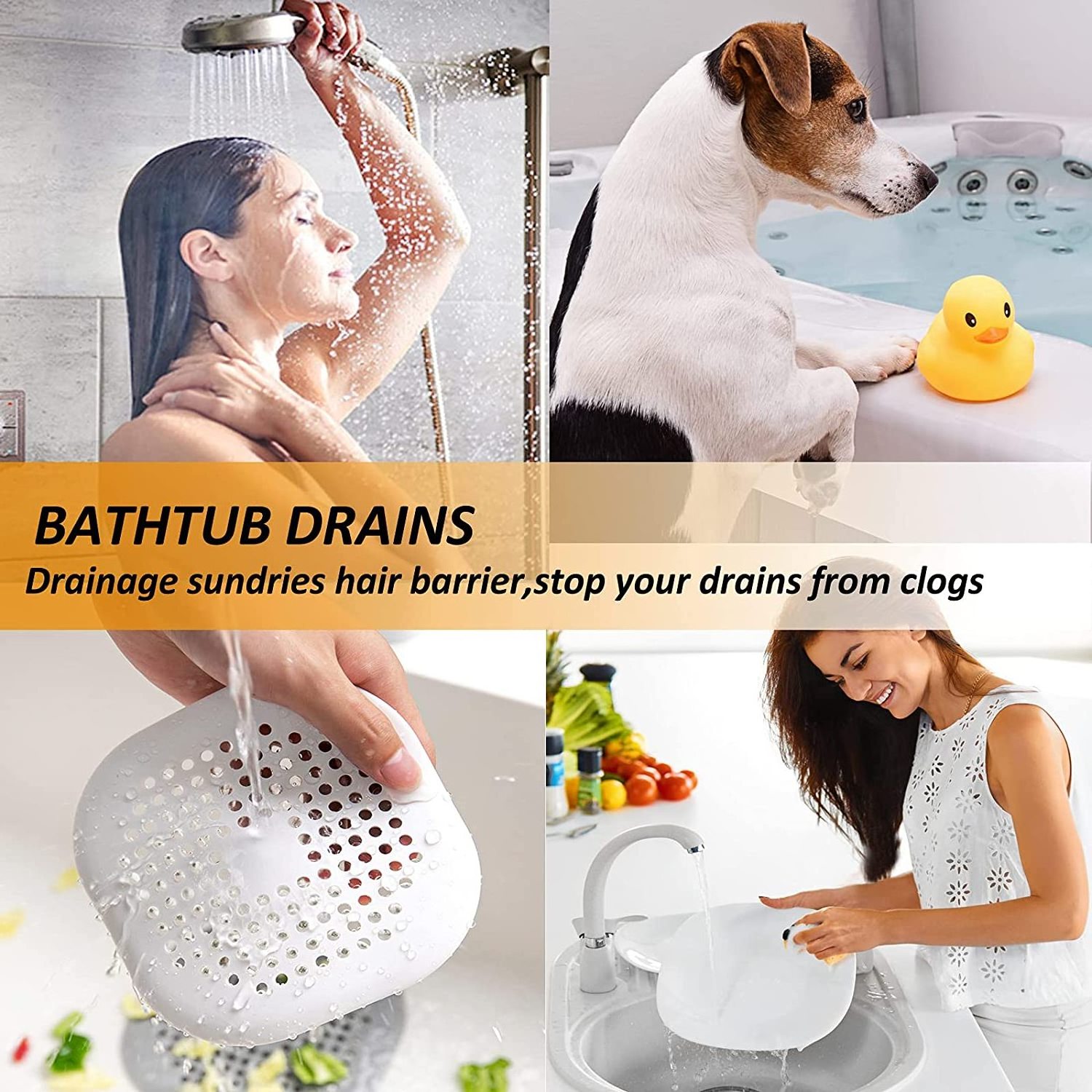 Best Selling High Quality Shower Drain Hair Catcher Durable Silicone Hair Stopper For Bathroom Bathtub Kitchen