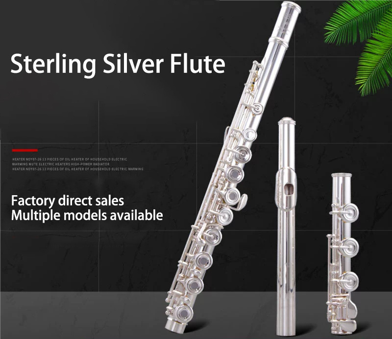 Professional Grade 17 Open Hole Imported Sterling Silver Body Flute