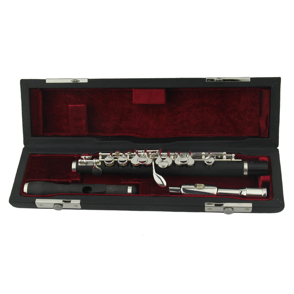 Professional instrument silver plated button short flute metal rubber wood double flute head short flute