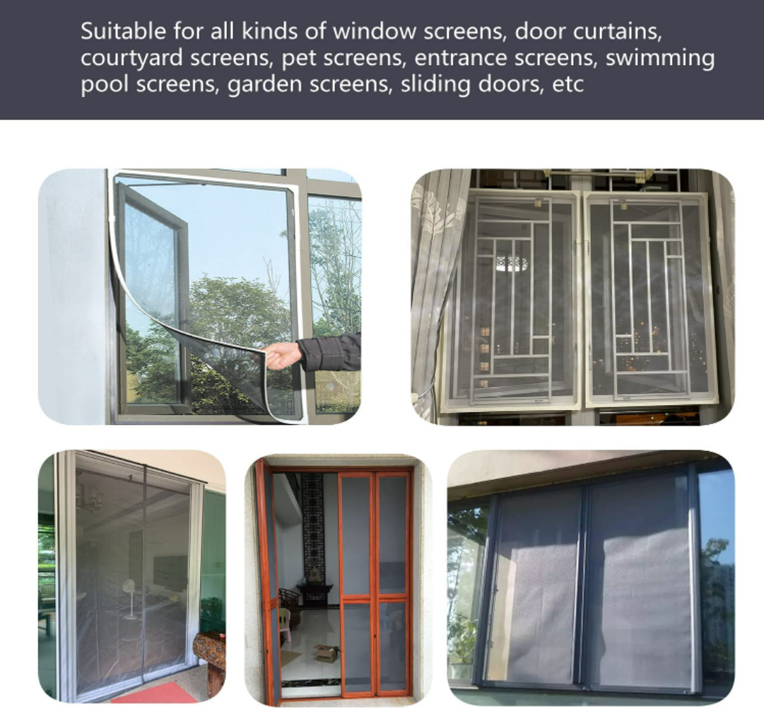 Insect Screen Mesh Anti Fly Curtain Mosquito Net Fiberglass Insect Screens mesh18*16 Door Curtain Black roller net