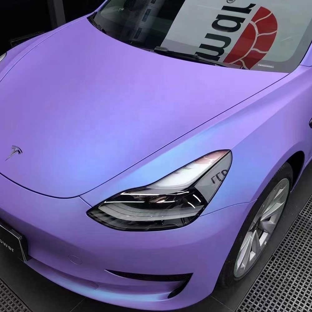 WRAPMASTER PVC Imported Removable Glue 1.52*18m Matte Ceramics Lavender Blue Vinyl Car Wrap Car Body Stickers