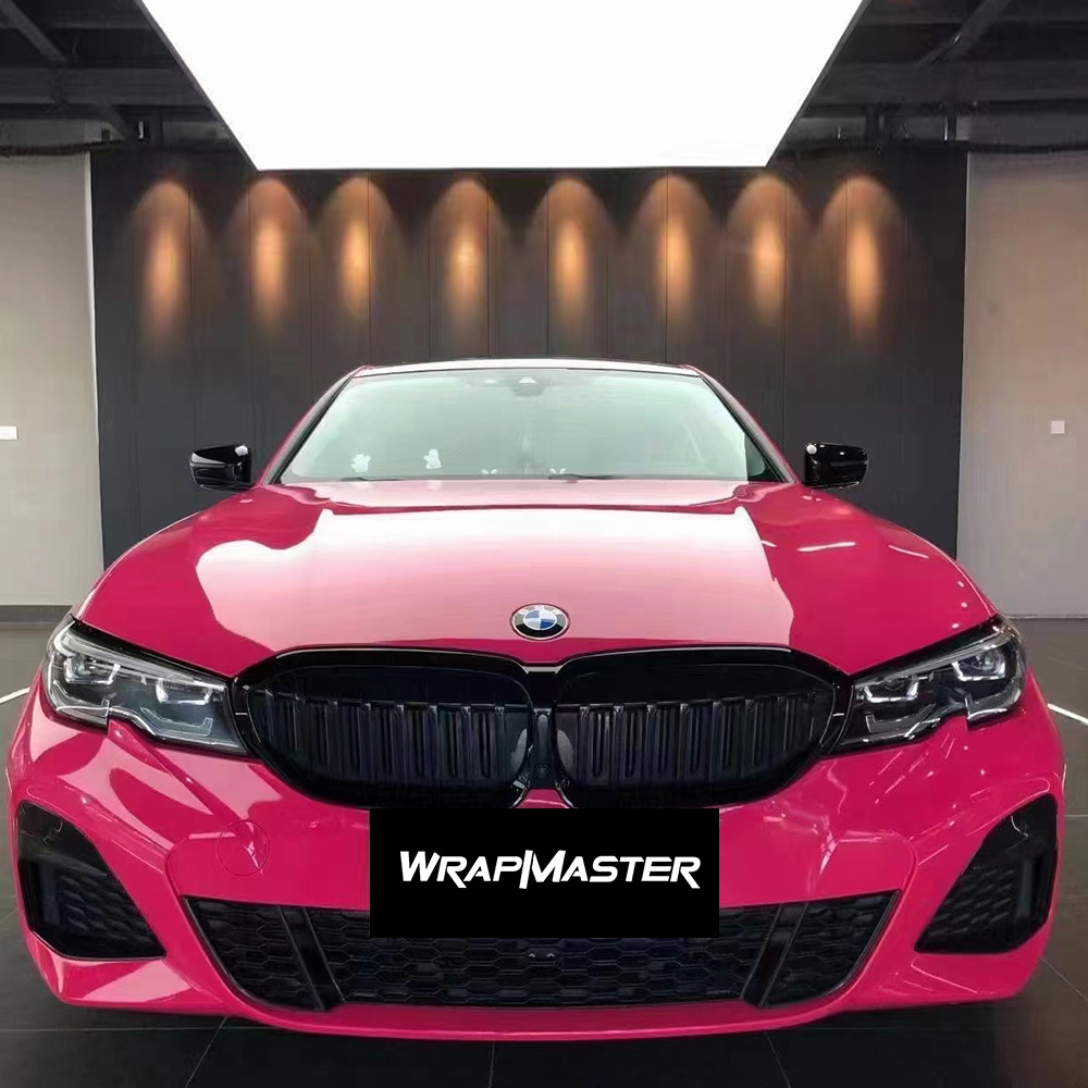 Wrapmaster 1.52*17m Bubble Free PET Super Glossy Crystal Beets Purple vehicle vinyl wrap material