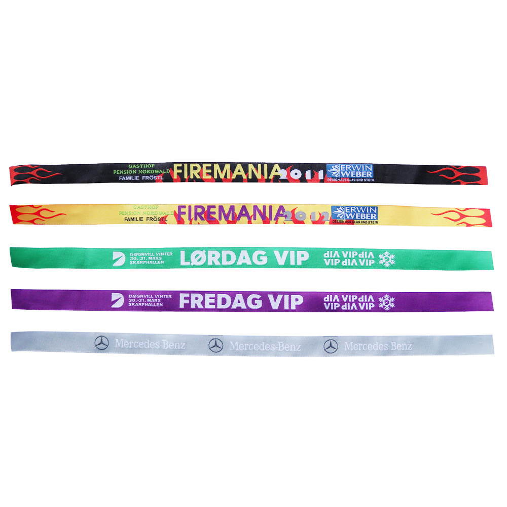 Small MOQ best selling items cheap eco-friendly polyester woven wristband, custom cloth wristbands for promotions, events