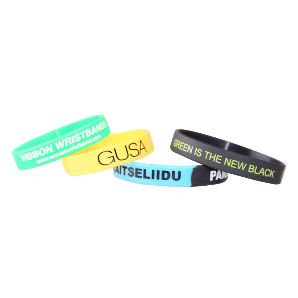 Custom Logo  Bracelets  With Message or Logo High Quality Personalized Silicone Rubber Wristband