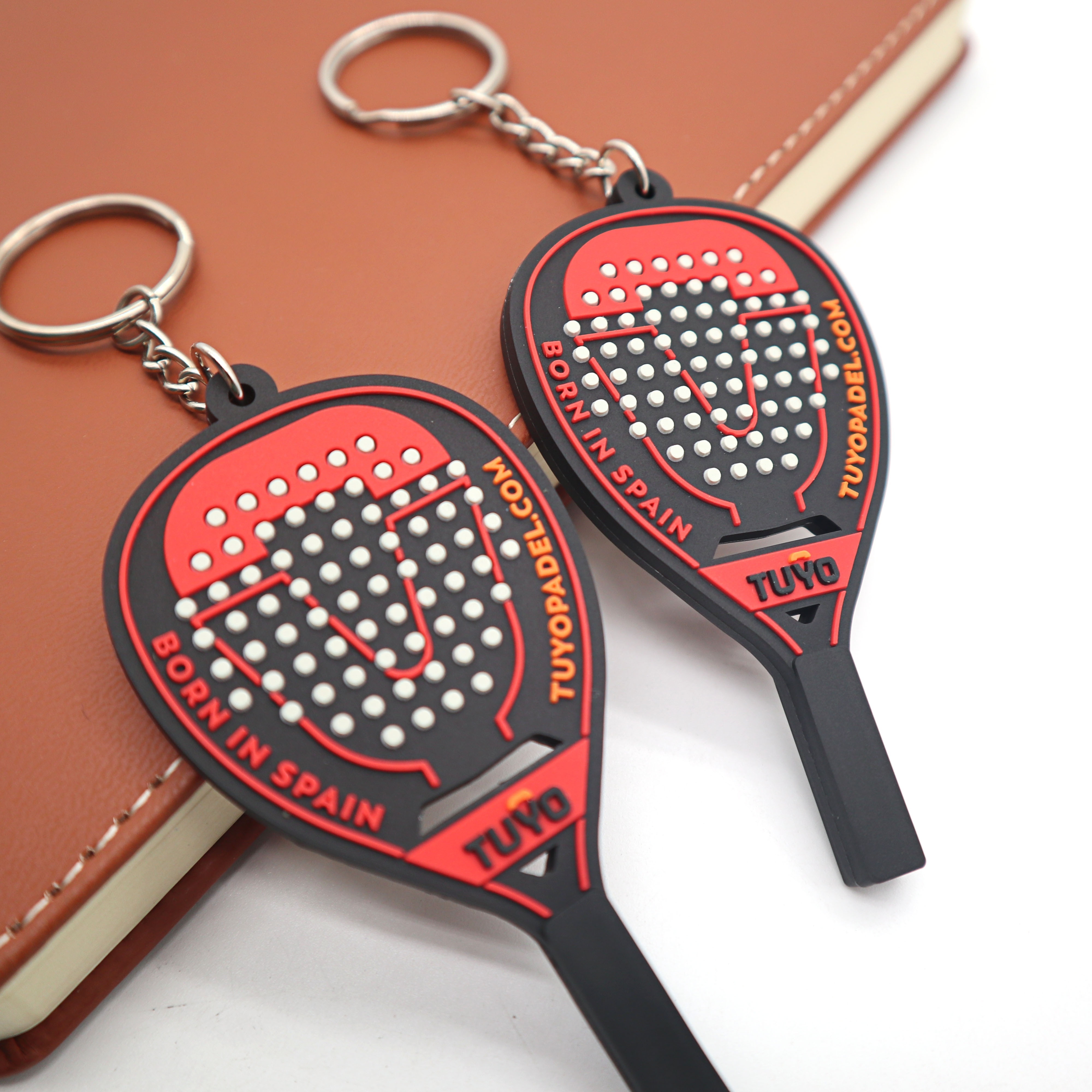 Custom Tennis racket pvc keychain 3d New style Sports Keychain