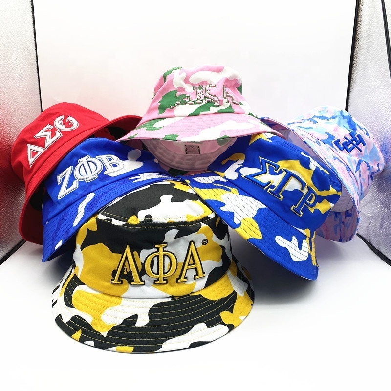 2024 Summer sorority hat bucket hat customized greek letters denim bucket hats