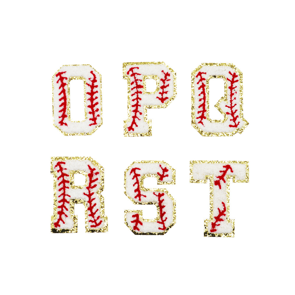 Glitter Baseball Sublimation Alphabet 26 Baseball Chenille Letters/Baseball Jersey Glitter Letters Numbers