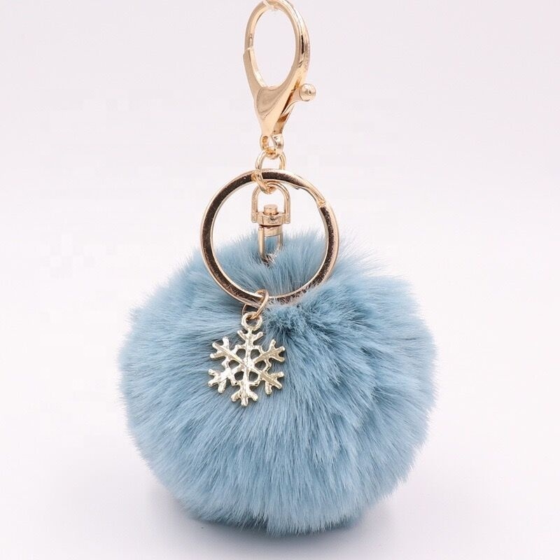 Pom Keyring Fuzzy Pink Fur Ball Puffball Key Chain Furry Furball Keychain Puff Ball Keychains