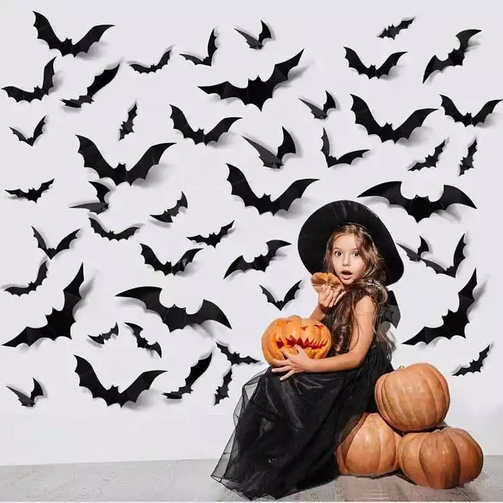 Wholesale Halloween Party Scary Decorations Sets Realistic Bat Decorative Sticker Window Decals