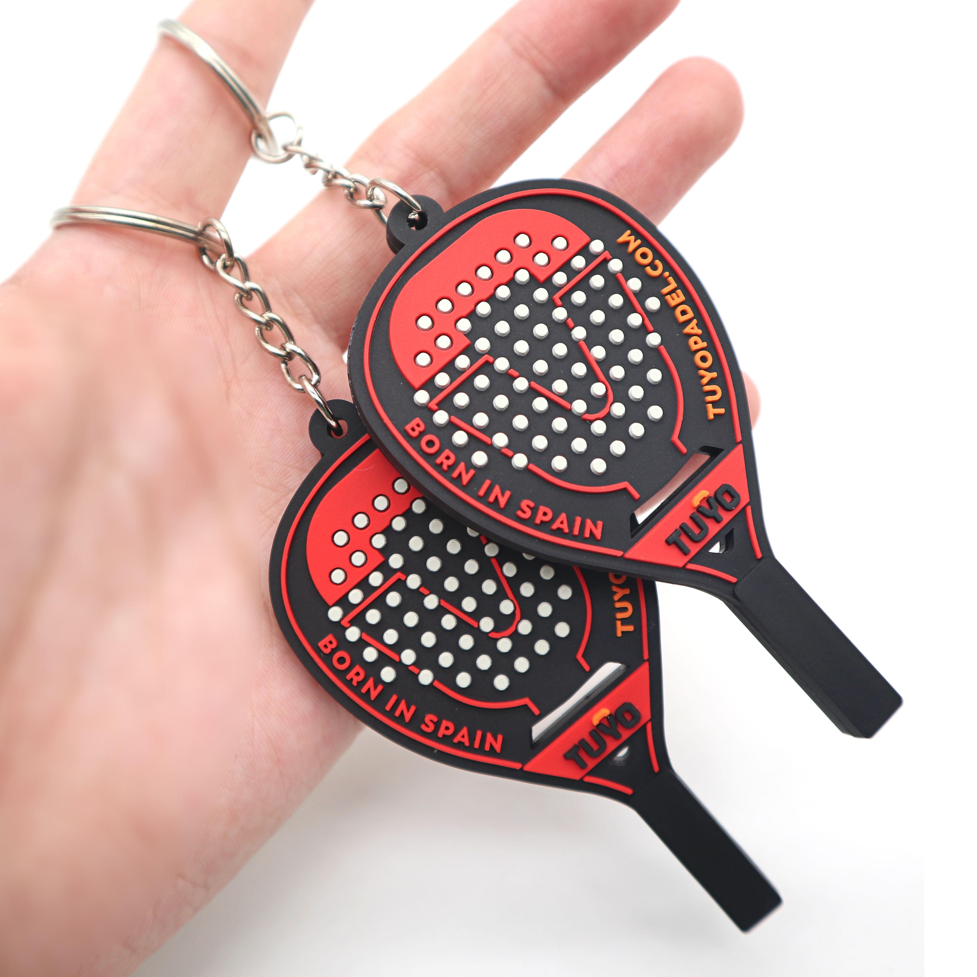 Custom Tennis racket pvc keychain 3d New style Sports Keychain