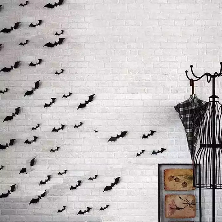 Wholesale Halloween Party Scary Decorations Sets Realistic Bat Decorative Sticker Window Decals