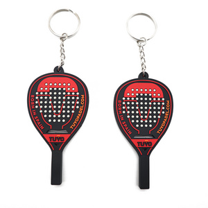 Custom Tennis racket pvc keychain 3d New style Sports Keychain