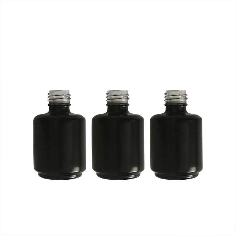 Wholesale Empty 15ml Clear Amber Matte Black Glass Gel Nail Polish Bottle with Brush