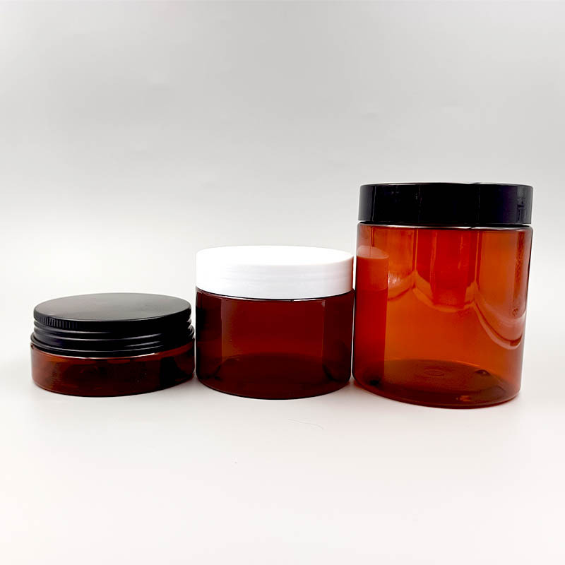 200ml Amber Cosmetic Jar Body Butter Scrub Lotion Cream Container Skincare Cosmetic packing plastic jar