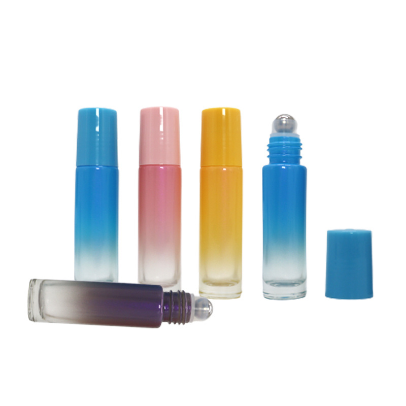 Wholesale Custom 10 ml Crystal Fancy Empty Deodorant Gradient Essential Oil Glass Roll On Perfume Bottle