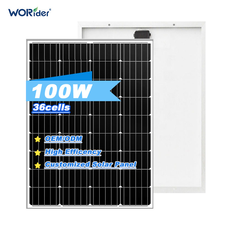 Monocrystalline PV 100 watt home solar panels are used in solar energy systems