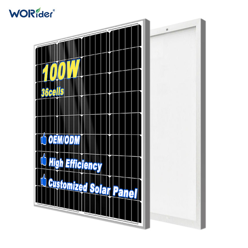 Monocrystalline PV 100 watt home solar panels are used in solar energy systems