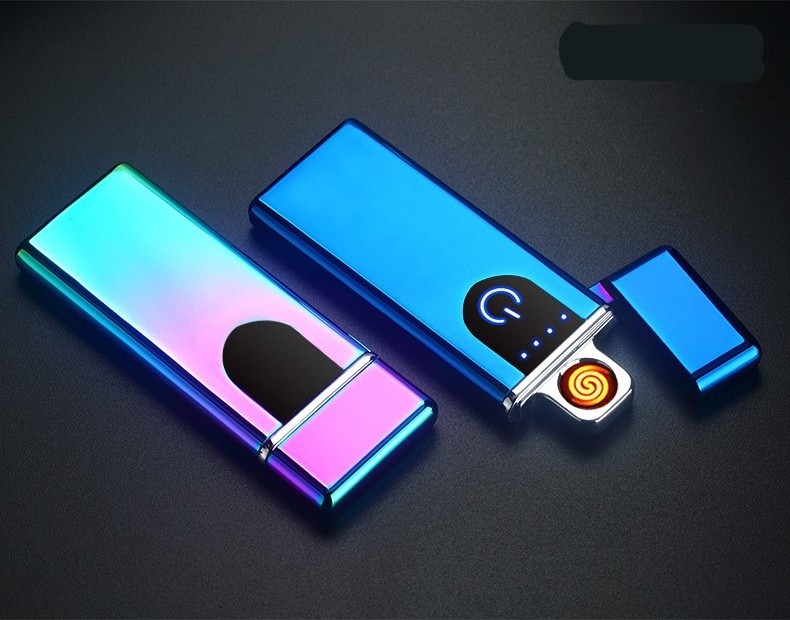 2023 New thin usb charging lighter touch screen electronic cigarette lighters small rechargeable electric lighter