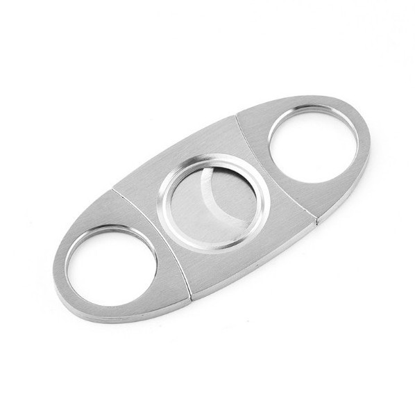 Wholesale Hot Sale Custom Logo Stainless Steel Elliptical Cigar Cutter Portable Large Caliber Double-edged Cigar Cutter Clip