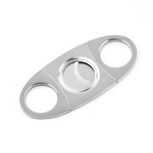 Wholesale Hot Sale Custom Logo Stainless Steel Elliptical Cigar Cutter Portable Large Caliber Double-edged Cigar Cutter Clip