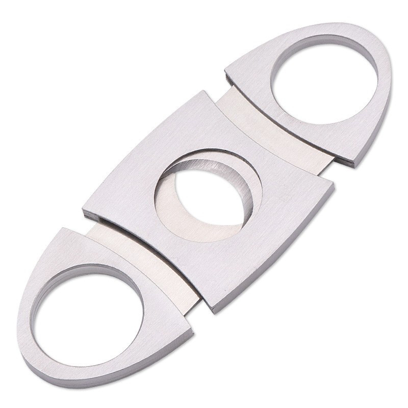 Qianxun High Quality Classic Customized Logo Simple Portable Cigar Accessories Metal Stainless Steel Portable Cigar Cutter