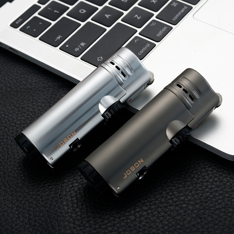 Jet Four Flame Gas Torch Lighter Butane Gas Smoking Cigar Torch Lighter With Multifunctional Cigar Accessories