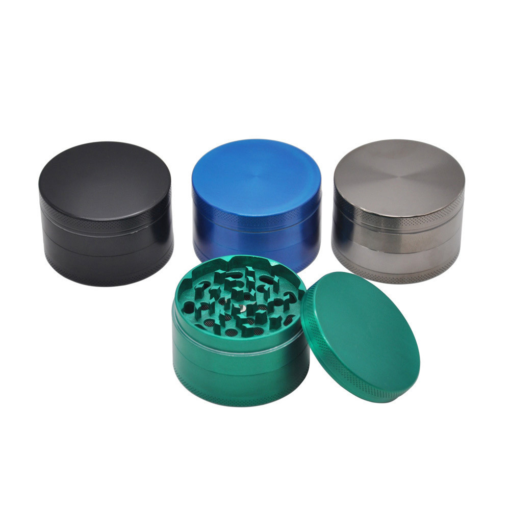 Qianxun Wholesale High Quality OEM/ODM 4 Layers 40mm/50mm/55mm/63mm/75mm Zinc alloy Colorful Metal Tobacco Dry Herb Grinder