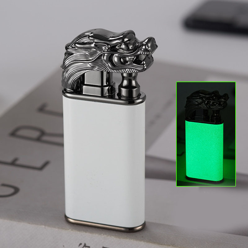 Hot Sale Customized Glossy Torch Lighter Crocodile Dolphin Double Flame Lighter Straight Flame Gas Lighter