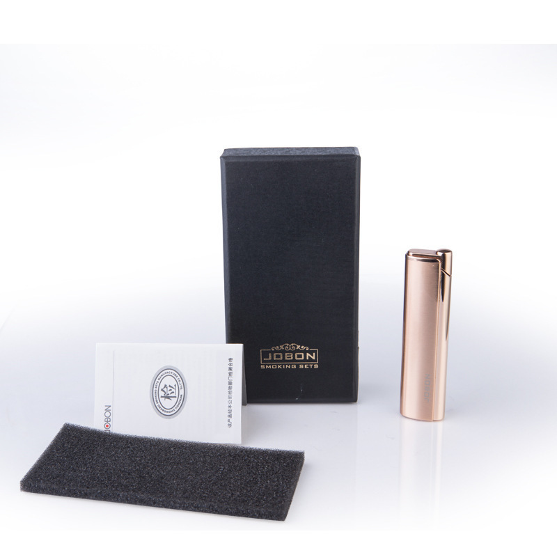 Qianxun Metal Jet Blue Single Flame Butane Gas Refillable Cigar Cigarette Windproof Lighter Custom Logo Wholesale Bulk