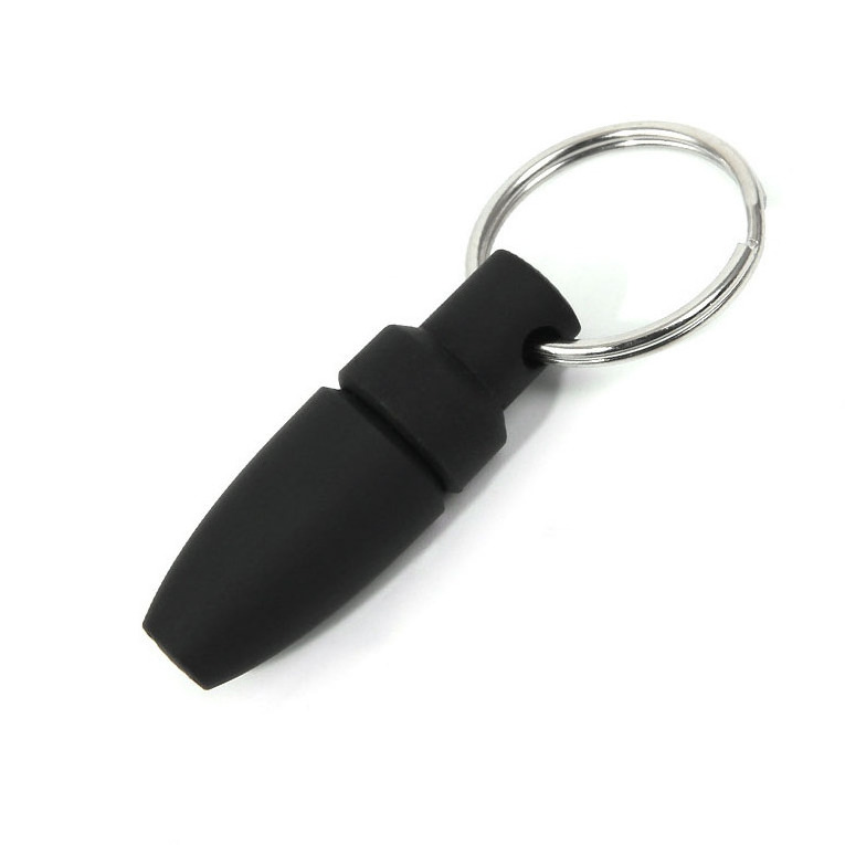 Qianxun Custom Logo Black Color Plastic Sharpe Blade Drill Cigar Hold Opener Cutter Key Chain Cigar Punch