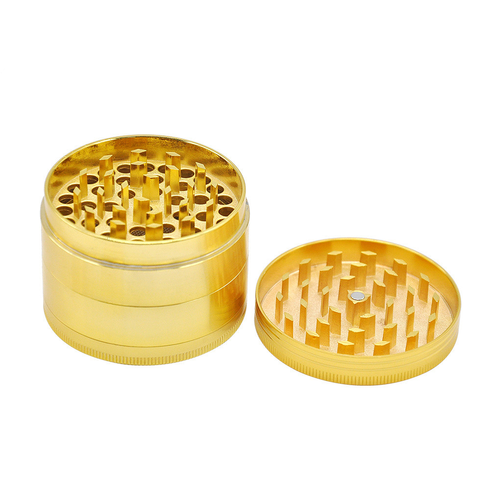 Hot Sale 60mm Gold Coin Shape Metal Herbal Grinders  4 Layers Custom Logo Spice Tobacco Herb Grinders Smoking Accessories