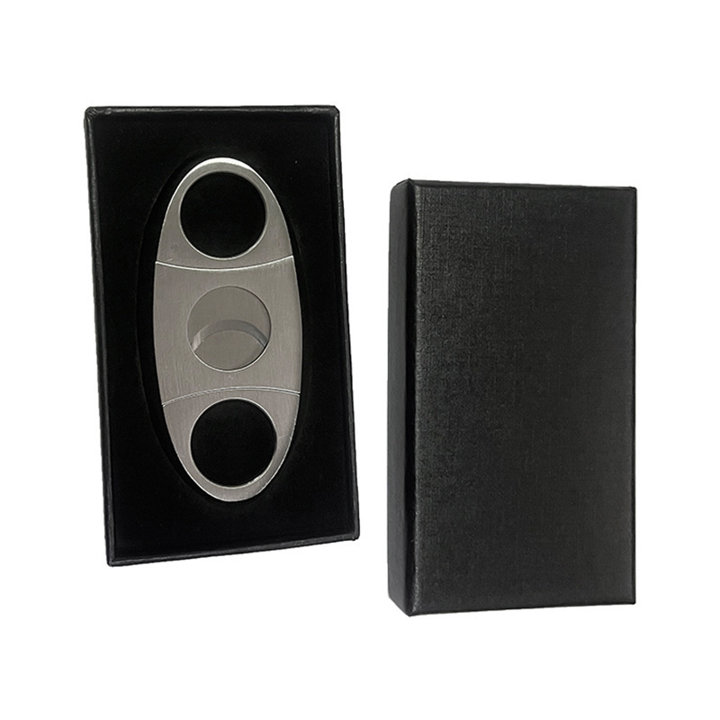 Qianxun High Quality Classic Customized Logo Simple Portable Cigar Accessories Metal Stainless Steel Portable Cigar Cutter