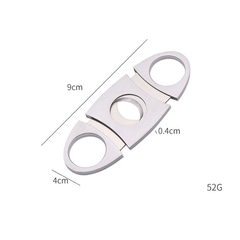 Qianxun High Quality Classic Customized Logo Simple Portable Cigar Accessories Metal Stainless Steel Portable Cigar Cutter