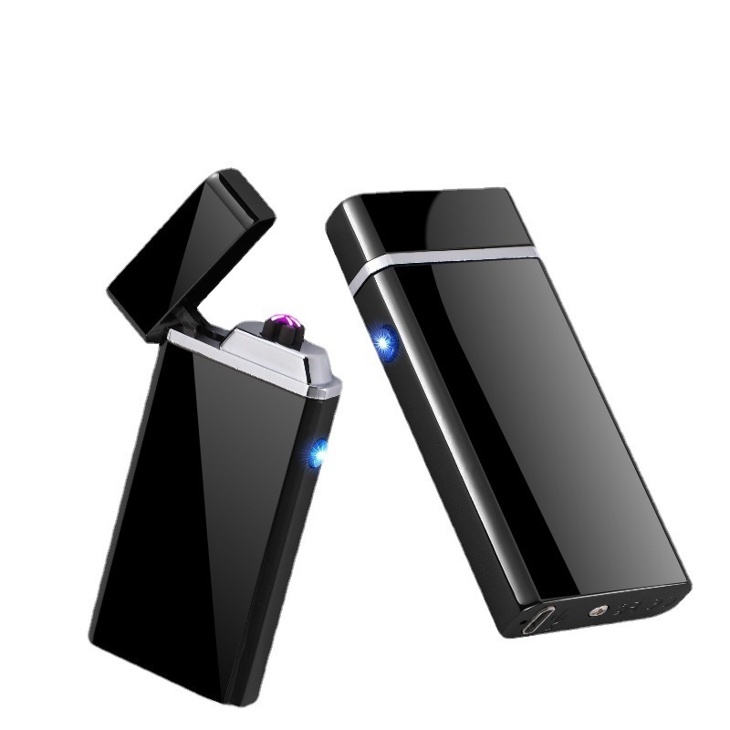 2023 Yiwu Qianxun Wholesale Cigarette Cigar USB Dual Arc Electronic Charging Lighter for Men's Gift