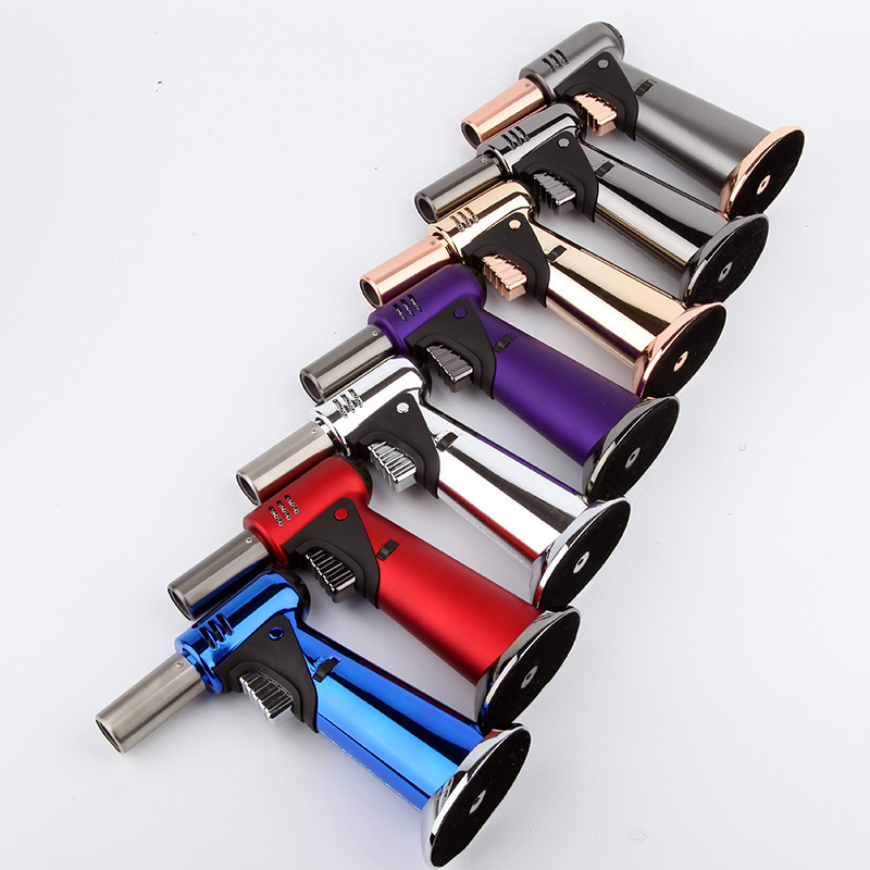 Qianxun Wholesale Single Flame Jet Lighter Windproof Refillable Kitchen  Cigar Torch Lighter