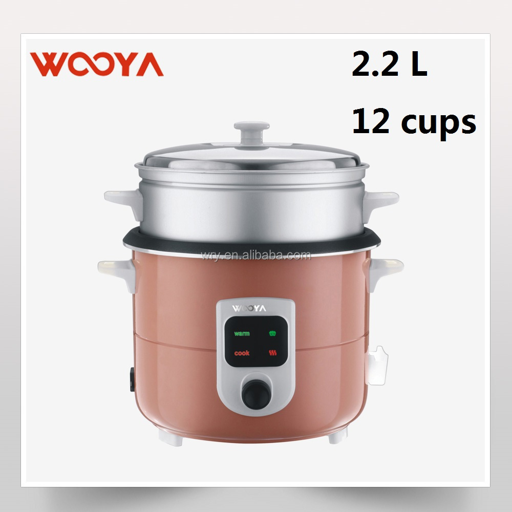 WOYA 2.2L 12 cups electric rice cooker with steam tray high quality