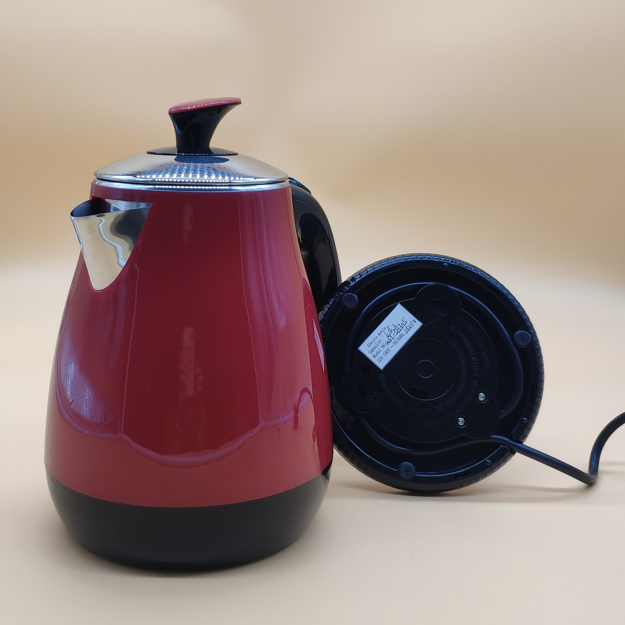 vintage retro style 1.5L hotel electric kettle with double wall scald protection