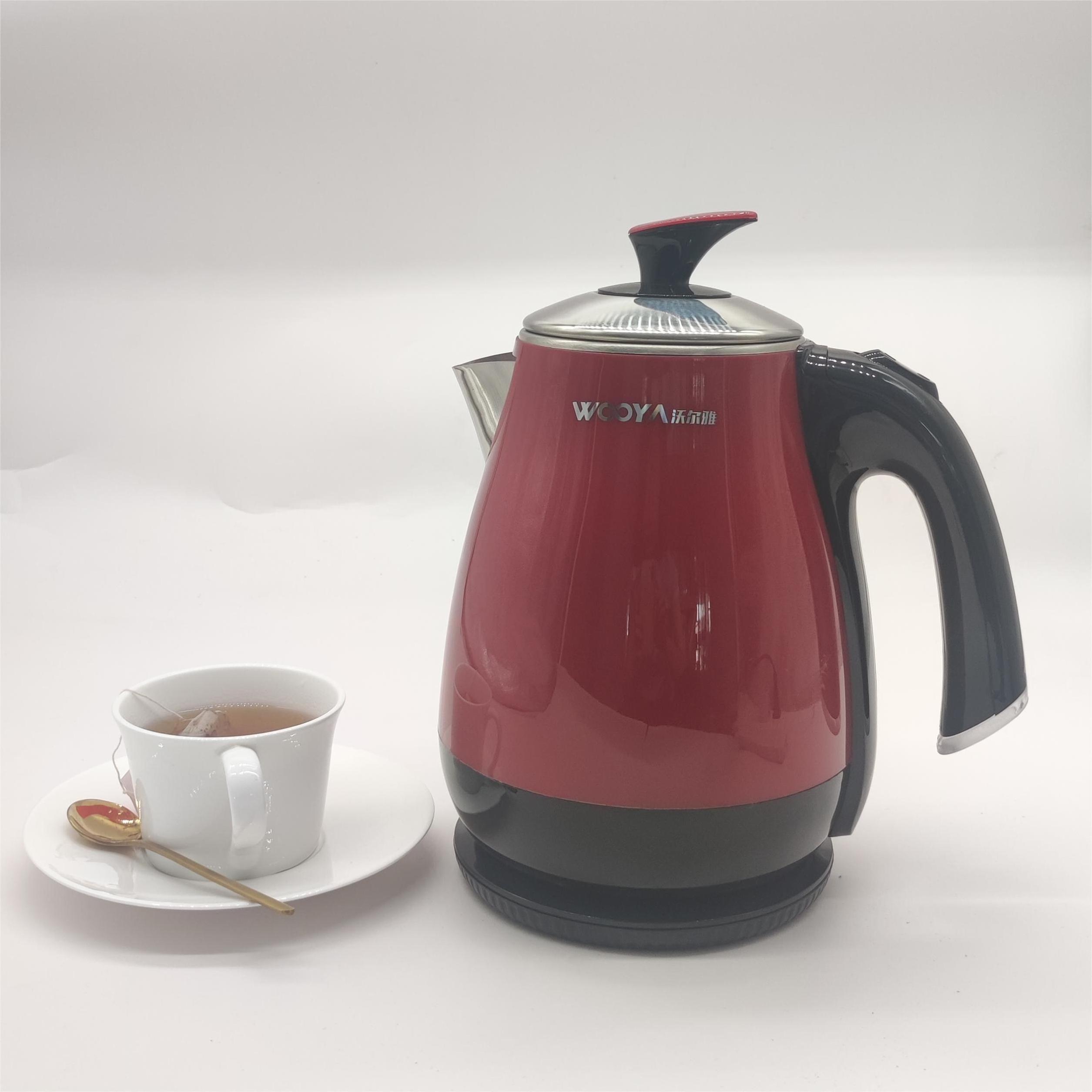 vintage retro style 1.5L hotel electric kettle with double wall scald protection