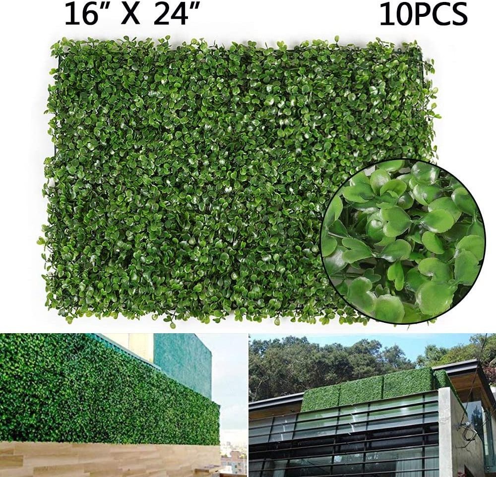 Home Indoor Outdoor Garden Fake Artificial Green Grass Wall Panel Decor Artificial Green Grass Plant Wall Background