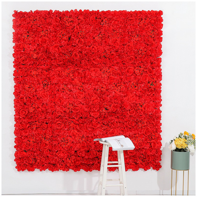 Custom 3d Cloth Flowerwall Wedding Artificial Silk Rose Flower Wall Panel Backdrop Artificial Flower Decorative Flowers For Wall