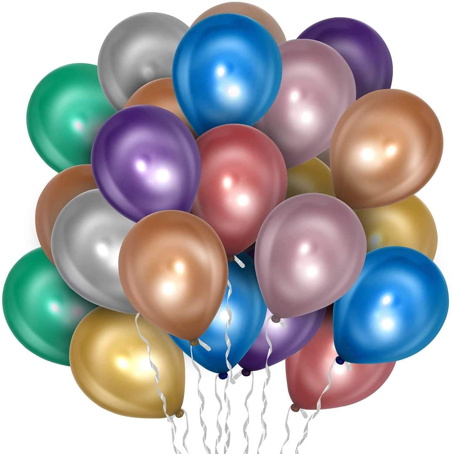 Wholesale 12 Inch Birthday Wedding Party Decoration Balloon Globos Multi Solid Chrome Metallic Latex Balloons