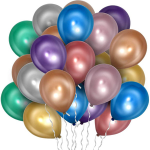 Wholesale 12 Inch Birthday Wedding Party Decoration Balloon Globos Multi Solid Chrome Metallic Latex Balloons