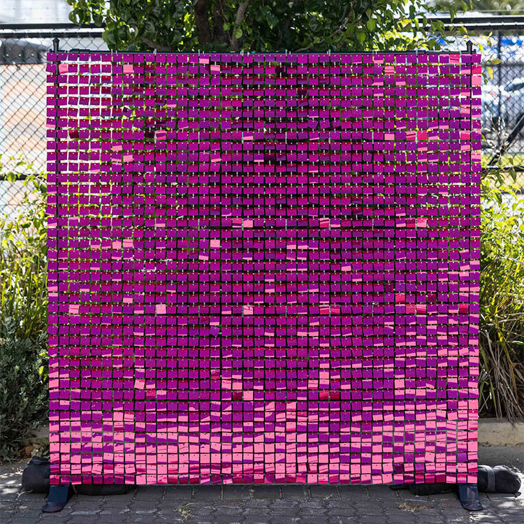 Gold Silver Pink Shimmer Wall 50 Piezas Advertising Backdrop Square 4d Sequin Wall Panels For Birthday Wedding Party Decoration