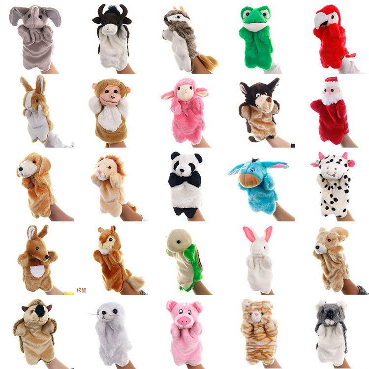 Wholesale Cheap Kids Baby Plush Animal Finger Puppet Monkey Hand Puppet Cartoon Finger Puppet